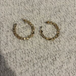 gold star hoop earrings